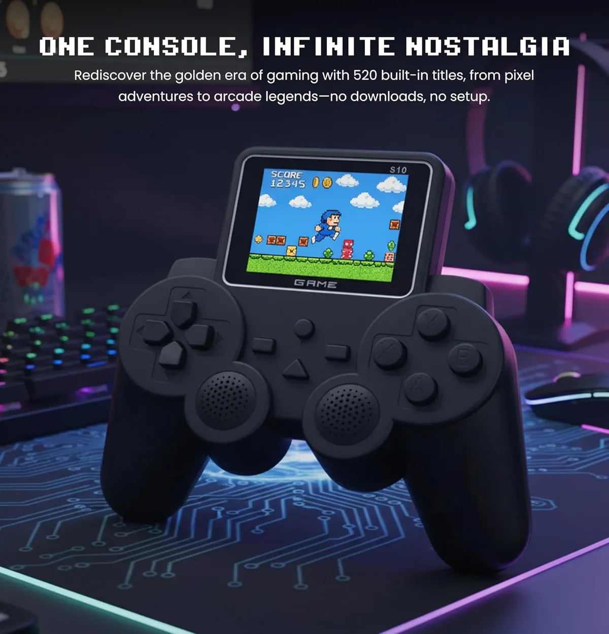 playratro 520 Classic Games with 3.3 Inch HD Screen (No. SB-047, MOQ 2)