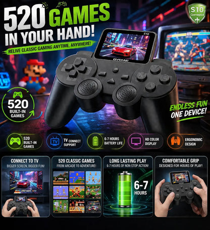 playratro 520 Classic Games with 3.3 Inch HD Screen (No. SB-047, MOQ 2)