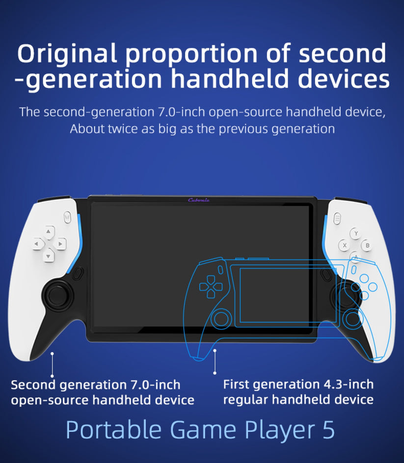 playratro  Portable Game Multi-Player 5 with 7 Inch HD Screen 2nd Gen Host + Wireless Linux System Dual Controller 30+ Emulators Open Source Gaming Console